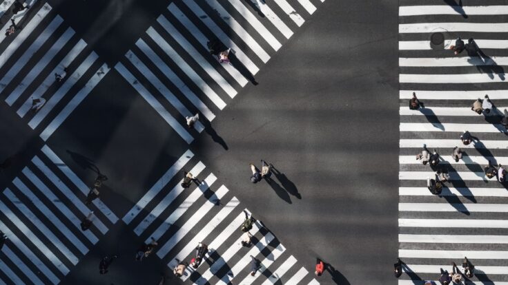 People From All Industries Nad All Walks Of Life Making Their Way To Work